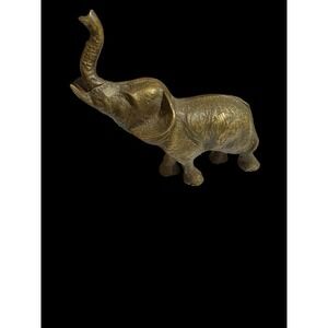 Vintage Brass Elephant Statue Approximately 5" L